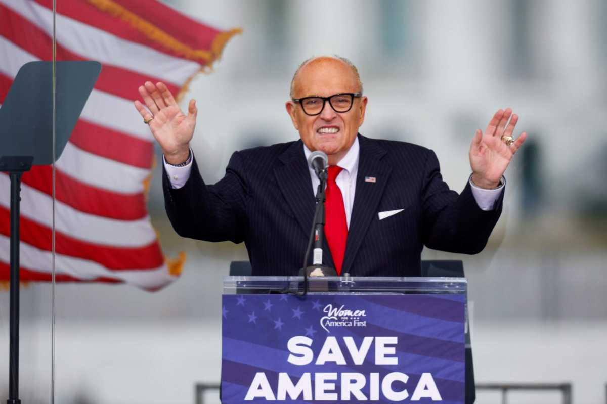 FILE PHOTO: Giuliani speaks in Washington