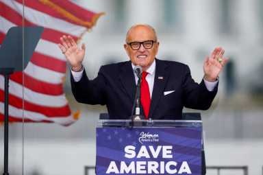 FILE PHOTO: Giuliani speaks in Washington