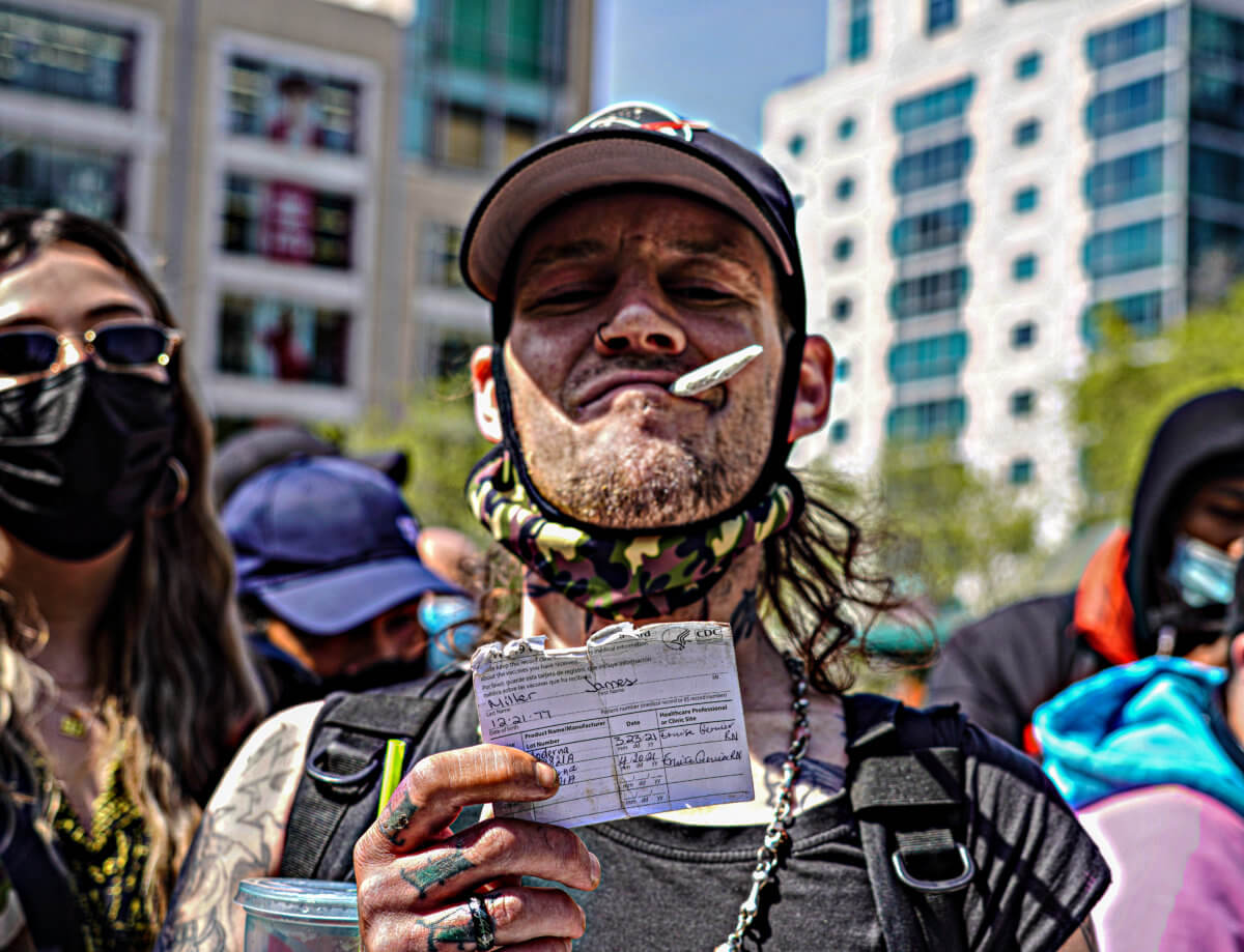 Vaxxers toke up: Activists in Union Square say 'Don’t be Doobious' of the COVID-19 vaccine 7