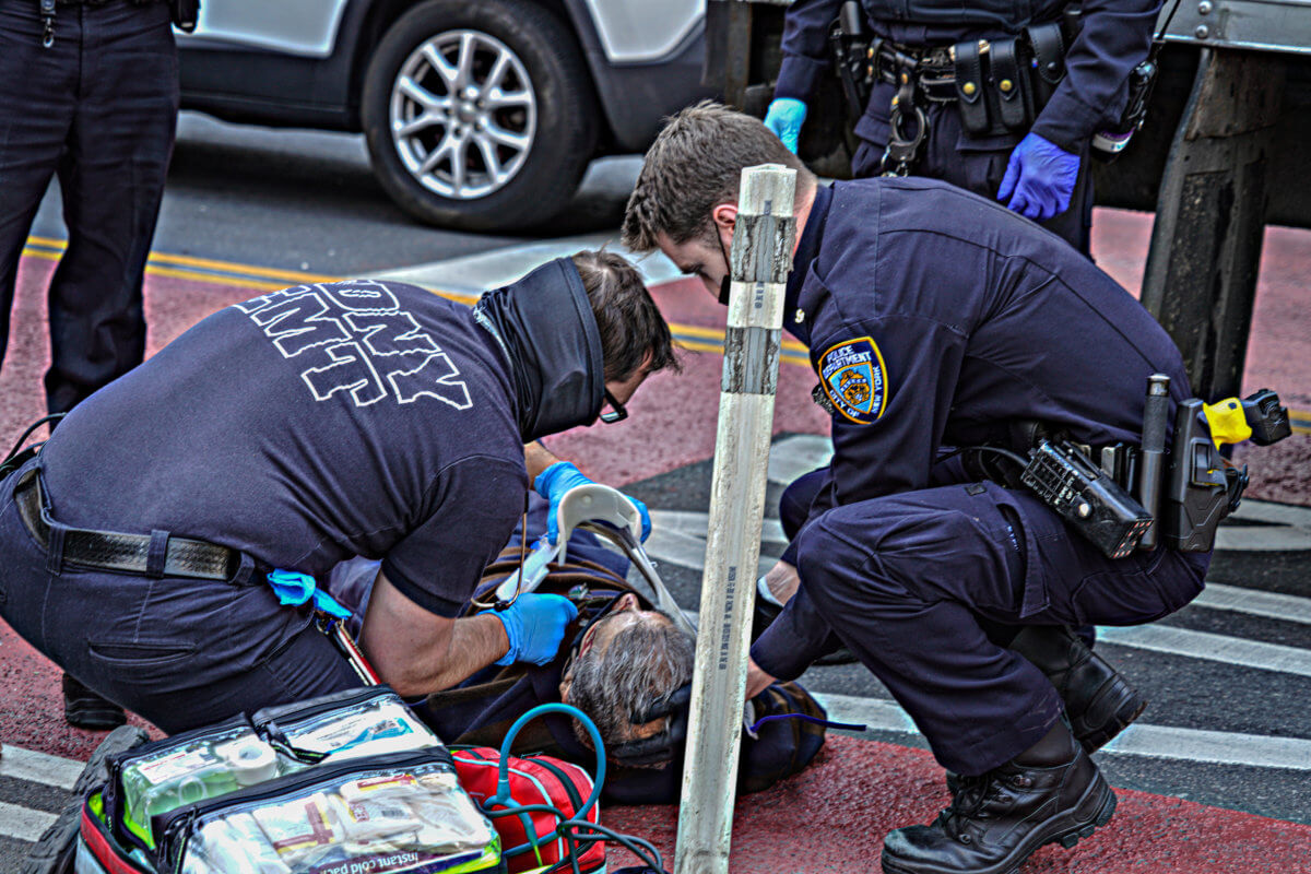 Elderly pedestrian struck by truck on Union Square 2