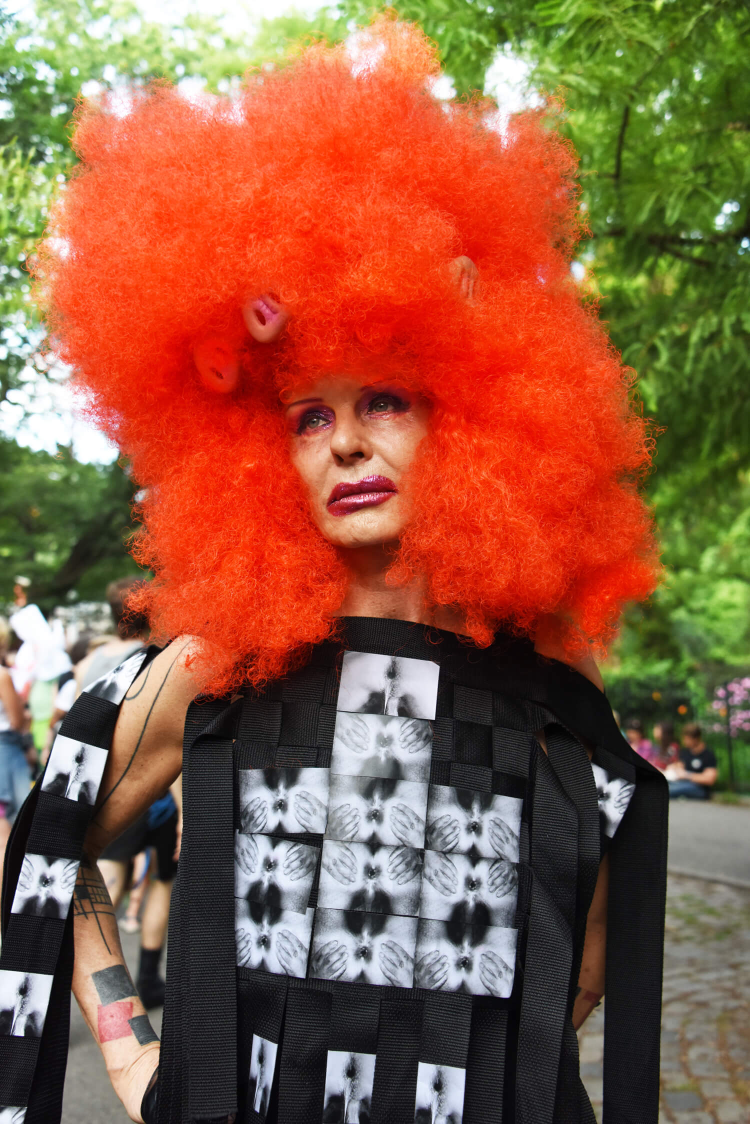 Eva Mueller in a costume of their own creation