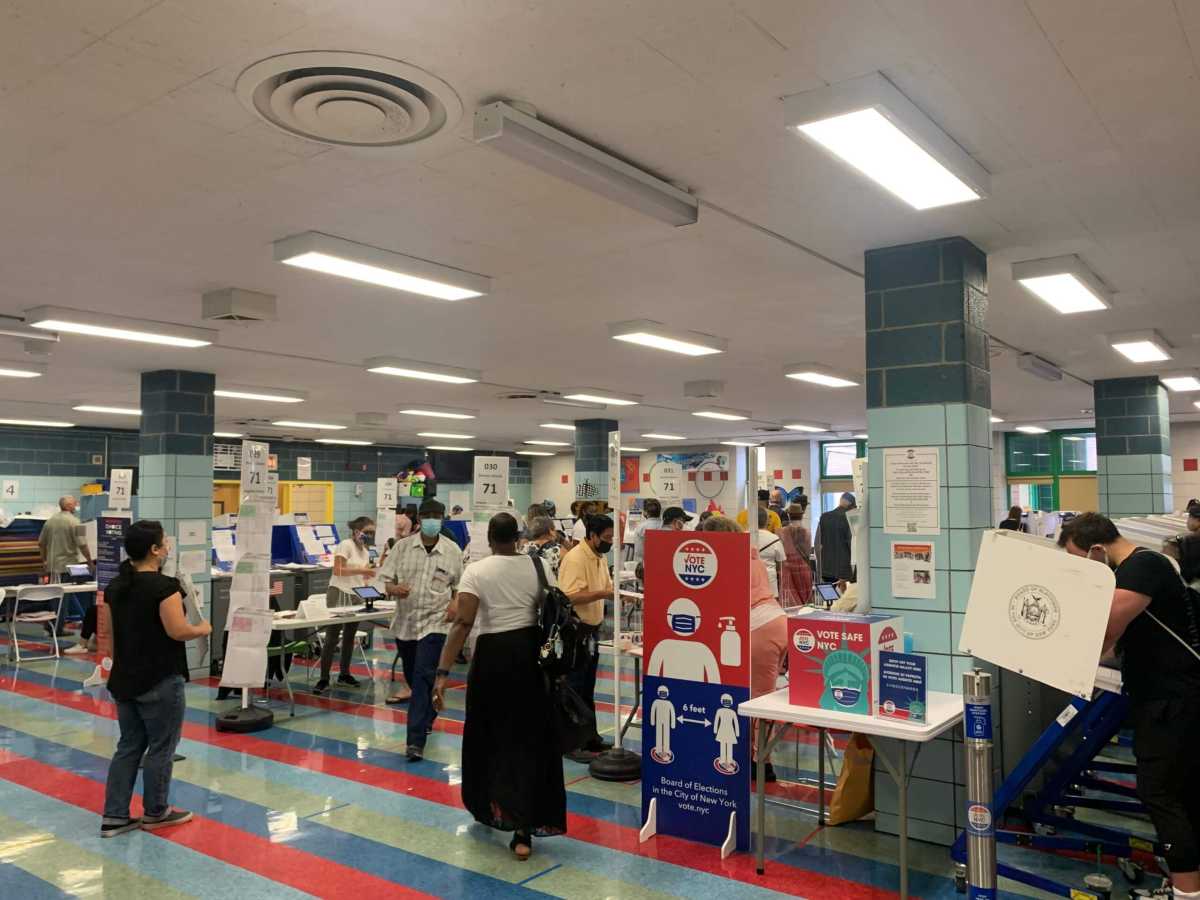 Democratic primary voting in Manhattan