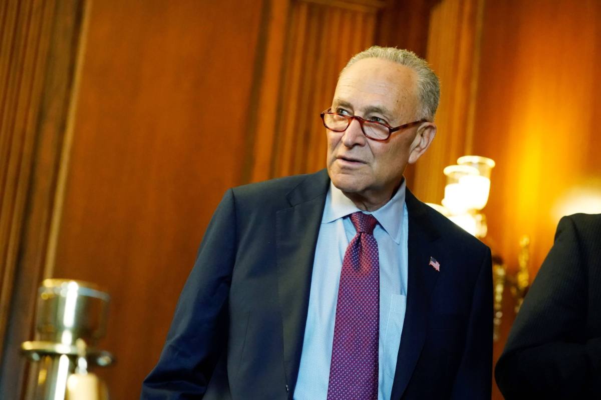 U.S. Senate Majority Leader Chuck Schumer and House Speaker Nancy Pelosi hold a news conference on Capitol Hill