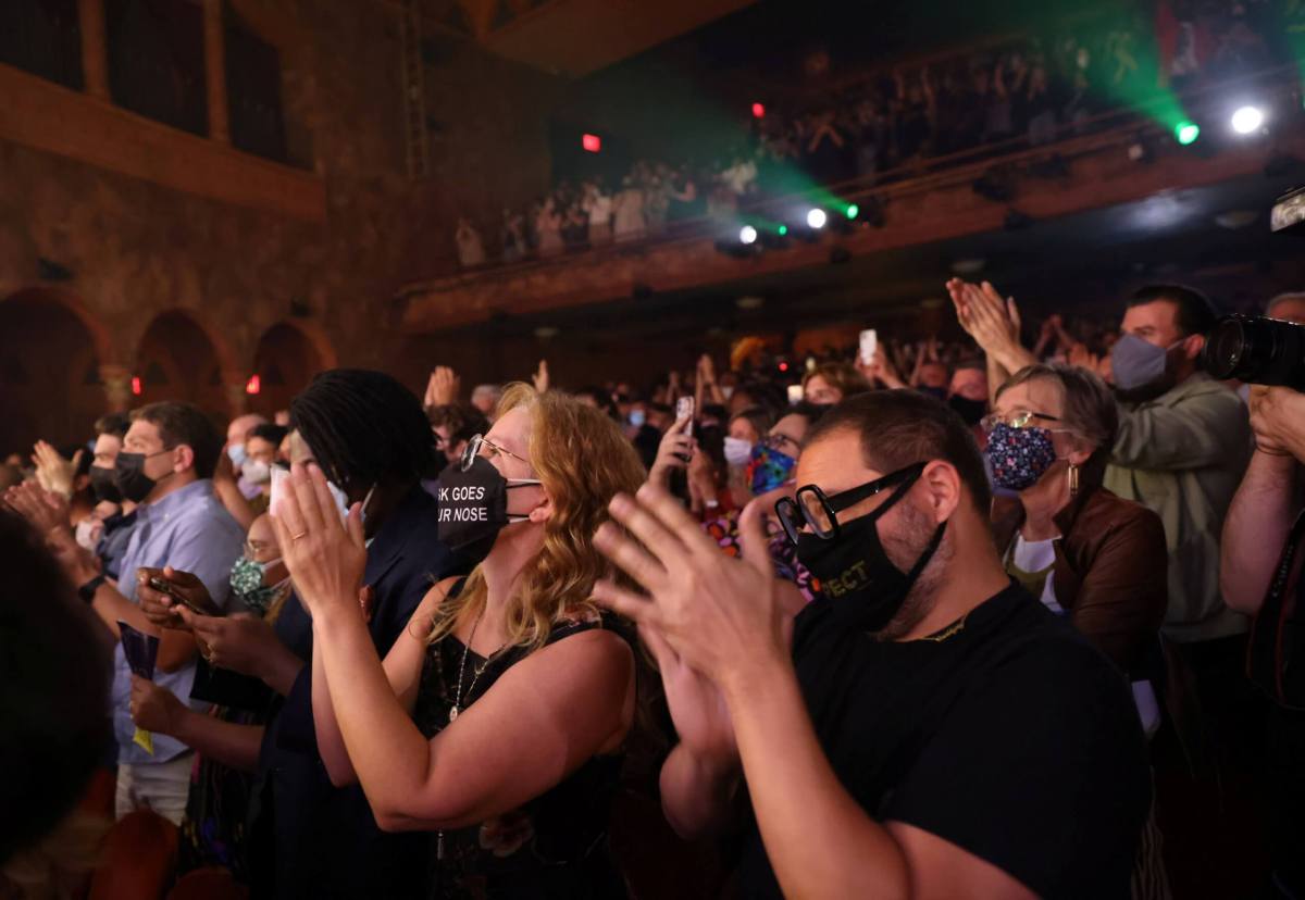 Opening night of previews for “Pass Over,” following the 17-month shutdown of Broadway in New York