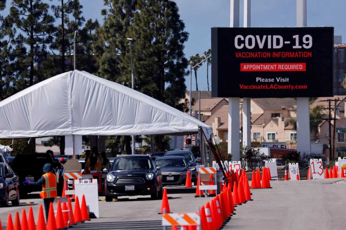 FILE PHOTO: Vaccination center in California