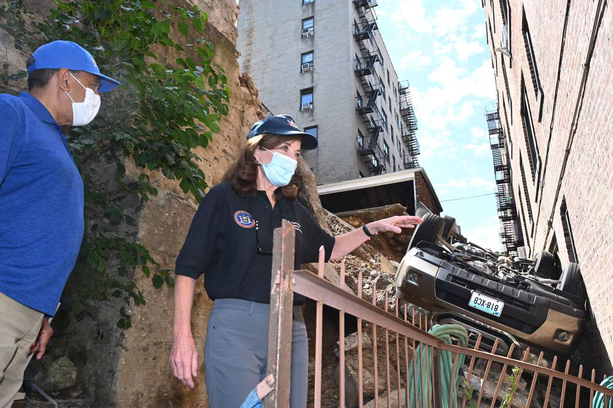 Governor Hochul Tours Storm Damaged Home in Upper Manhattan