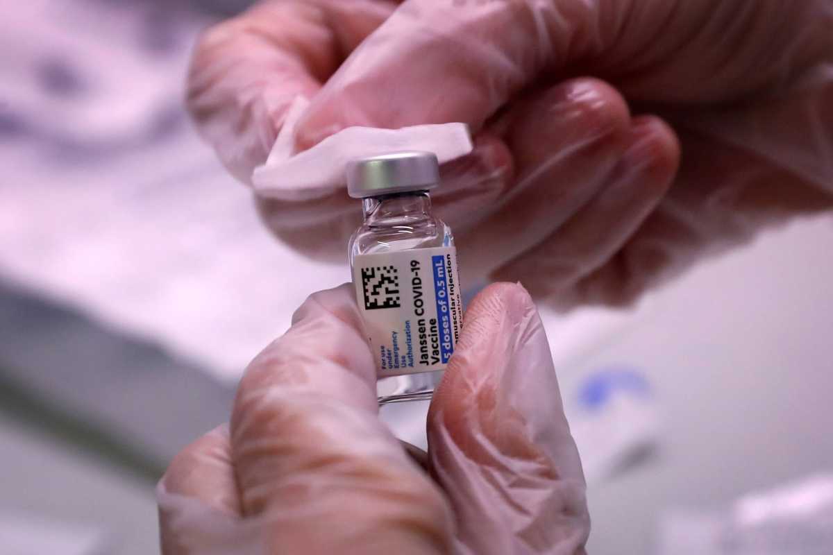 People receive vaccinations for the coronavirus disease (COVID-19) at subway station in Queens borough of New York City
