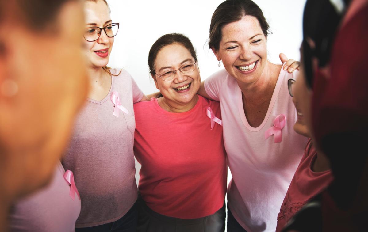 Group of Multiethnic Women Wear Pink Shirt