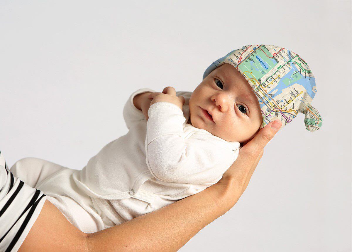 NYC Subway Map Baby Beanie