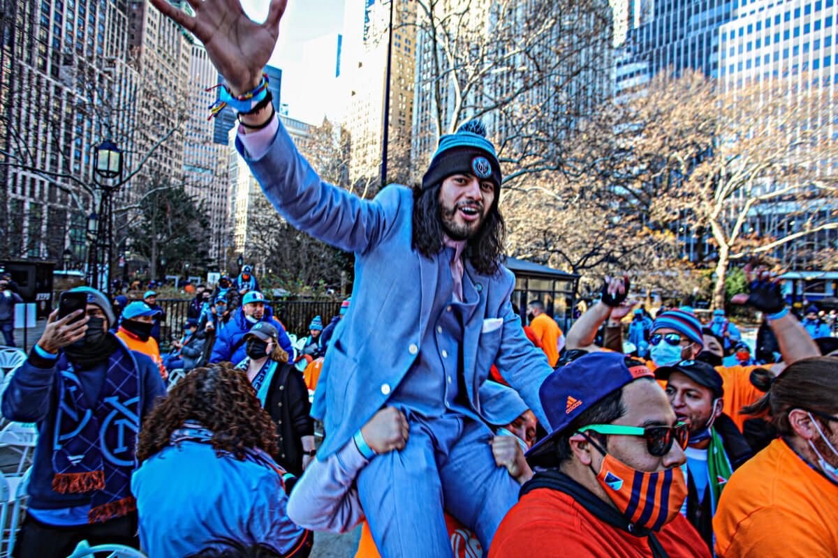 Goooooal! New York City Football Club brings home the championship to City Hall 13
