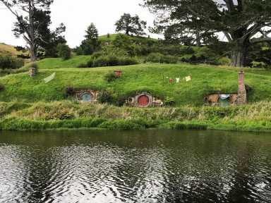 The Hobbiton movie set is pictured in Matamata