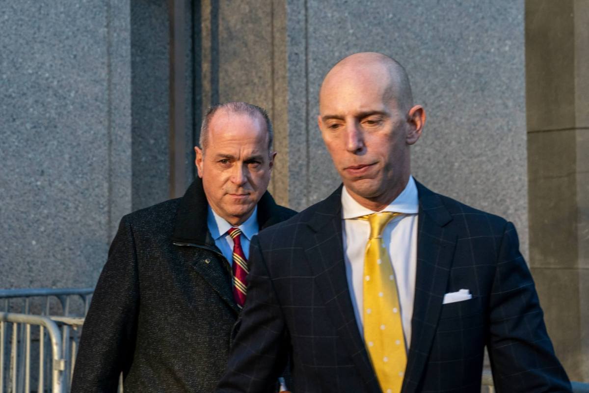 Ed Mullins, former president of the NYPD Sergeants Benevolent Association exits following his initial court appearance at the United States Courthouse in New York