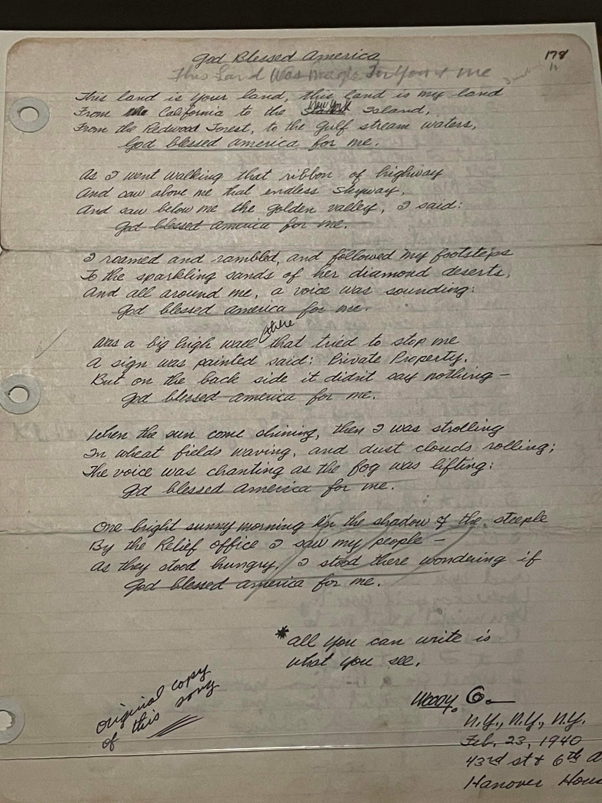 PHOTOS: New exhibit at Morgan Library & Museum shows life and legacy of Woody Guthrie 23