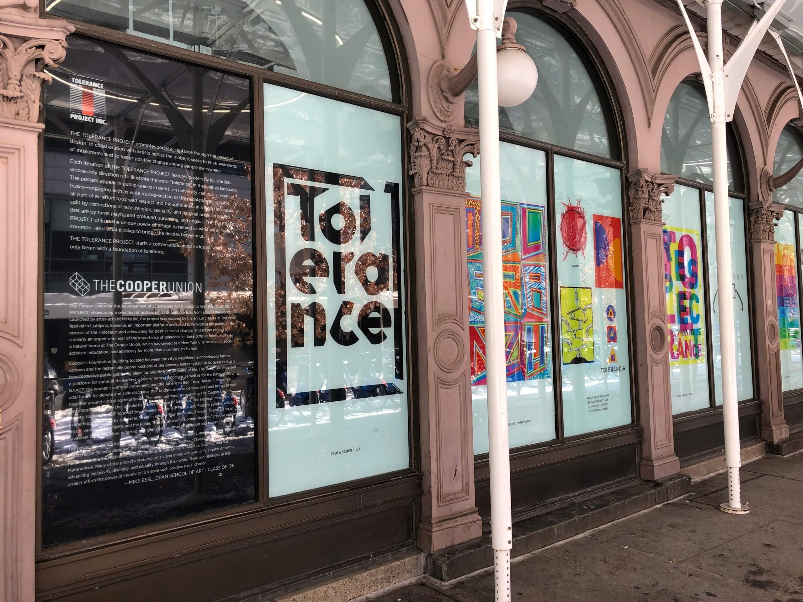 Tolerance posters designed by artists from around the world to be on display in the East Village 5