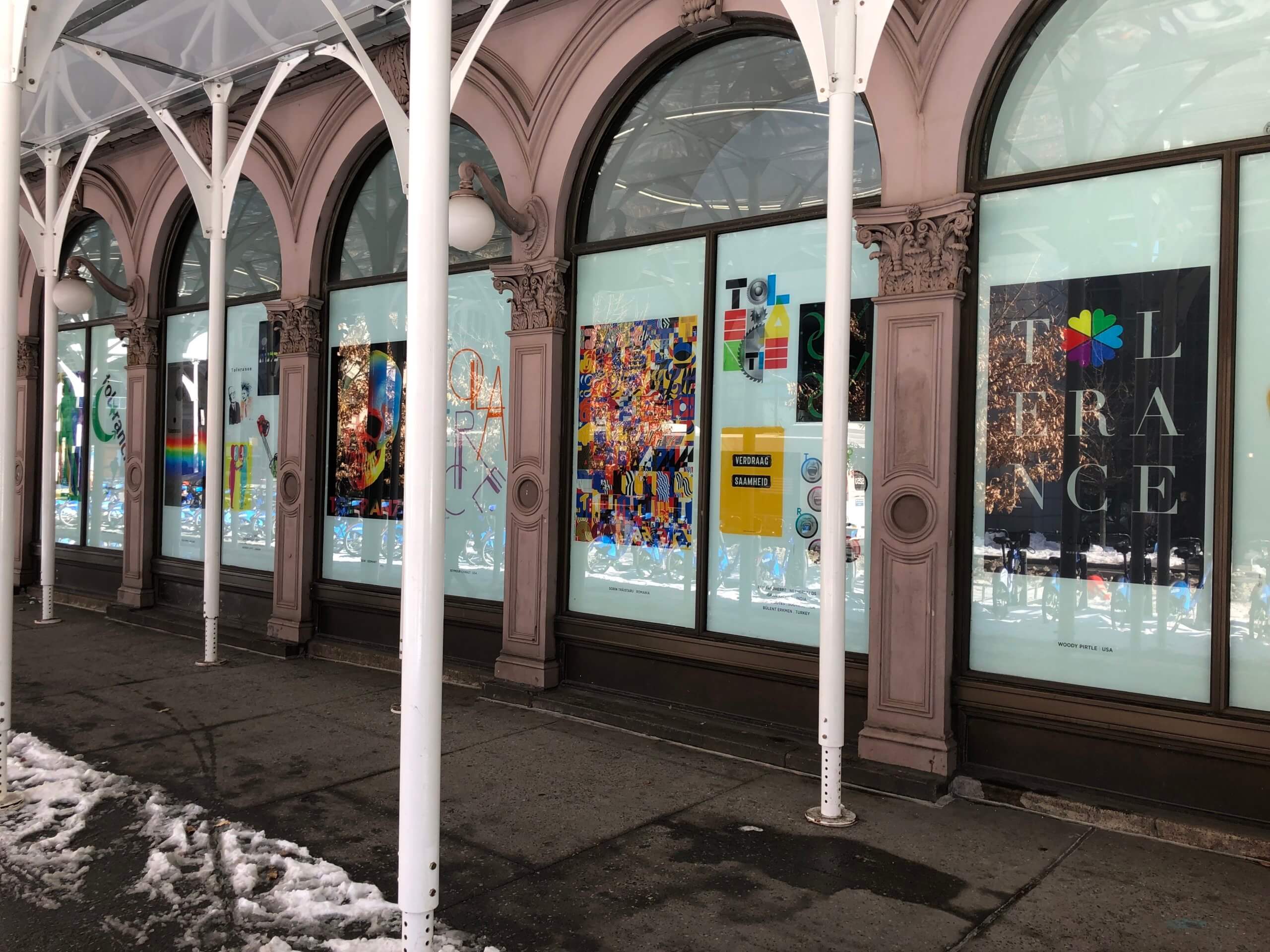 Tolerance posters designed by artists from around the world to be on display in the East Village 6