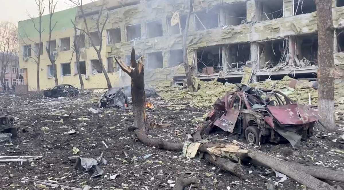 FILE PHOTO: Destruction of children’s hospital as Russia’s invasion of Ukraine continues, in Mariupol