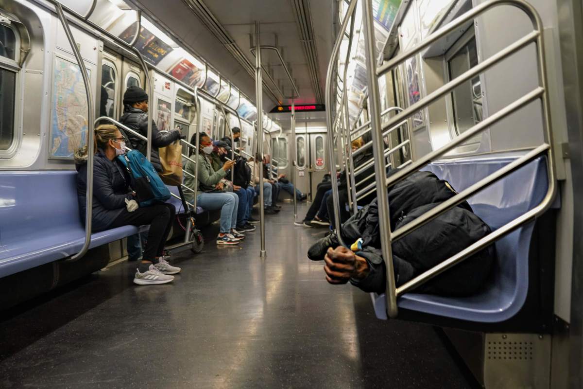 Homeless among straphangers has become a common sight