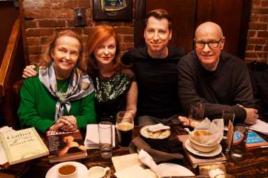 L-R: Loretta Brennan Glucksman, Maureen Dowd, Shawn McCreesh, Dan Barry