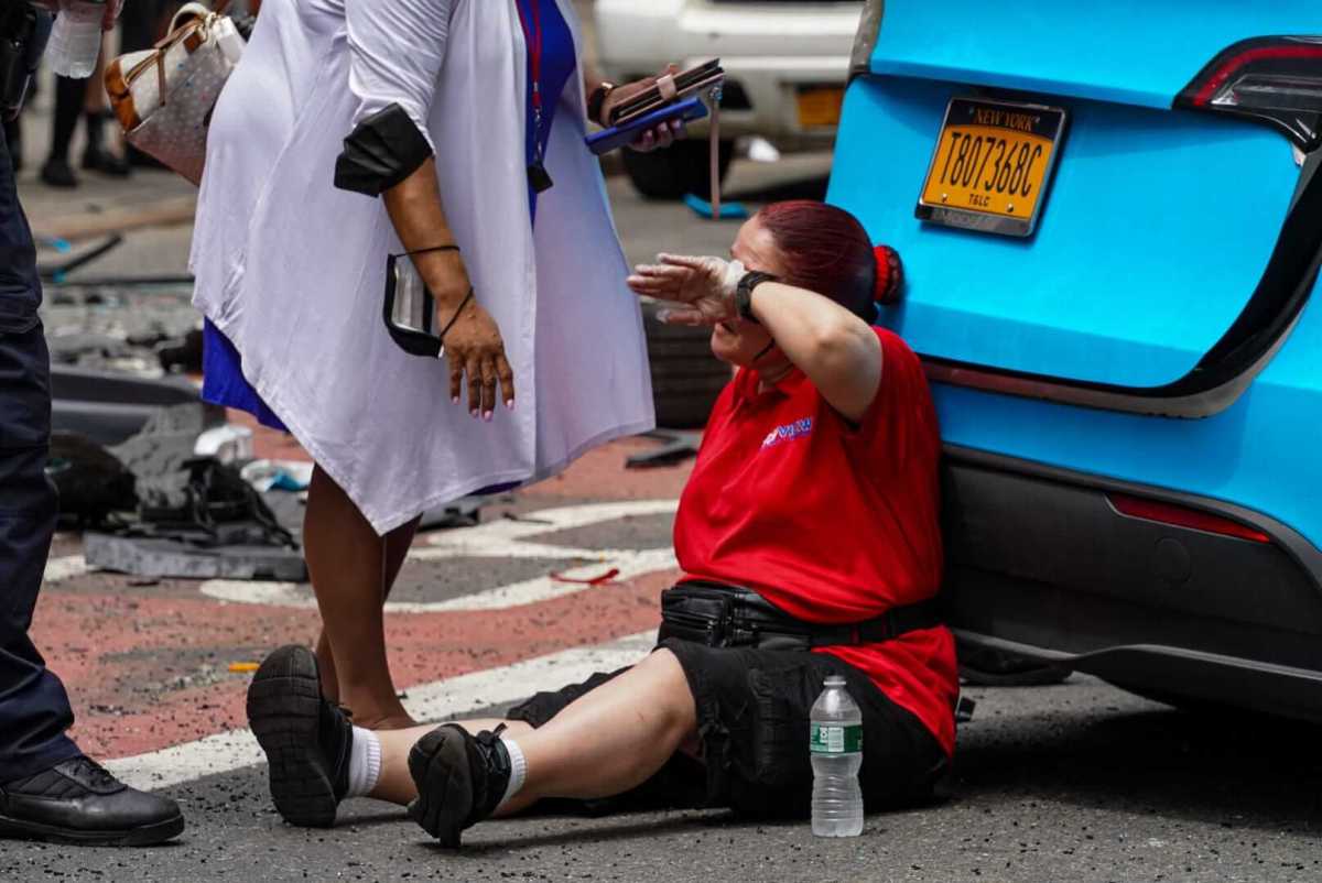 Violent crash involving Revel driver, UPS truck stuns Midtown shoppers on busy strip 8 A member of the tourist bus received aid at the scene