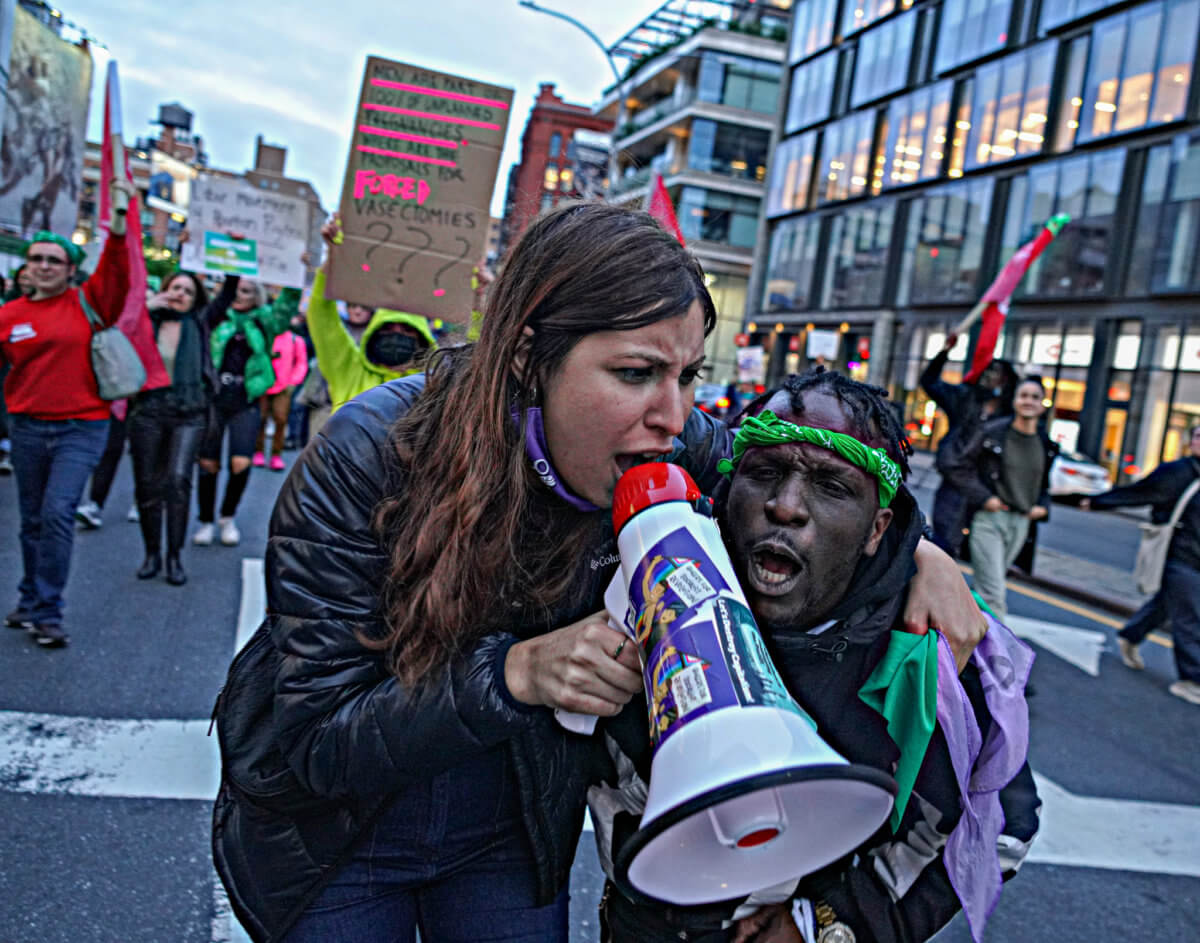 New Yorkers march through Lower Manhattan in protest of Roe v. Wade potential overturn 16