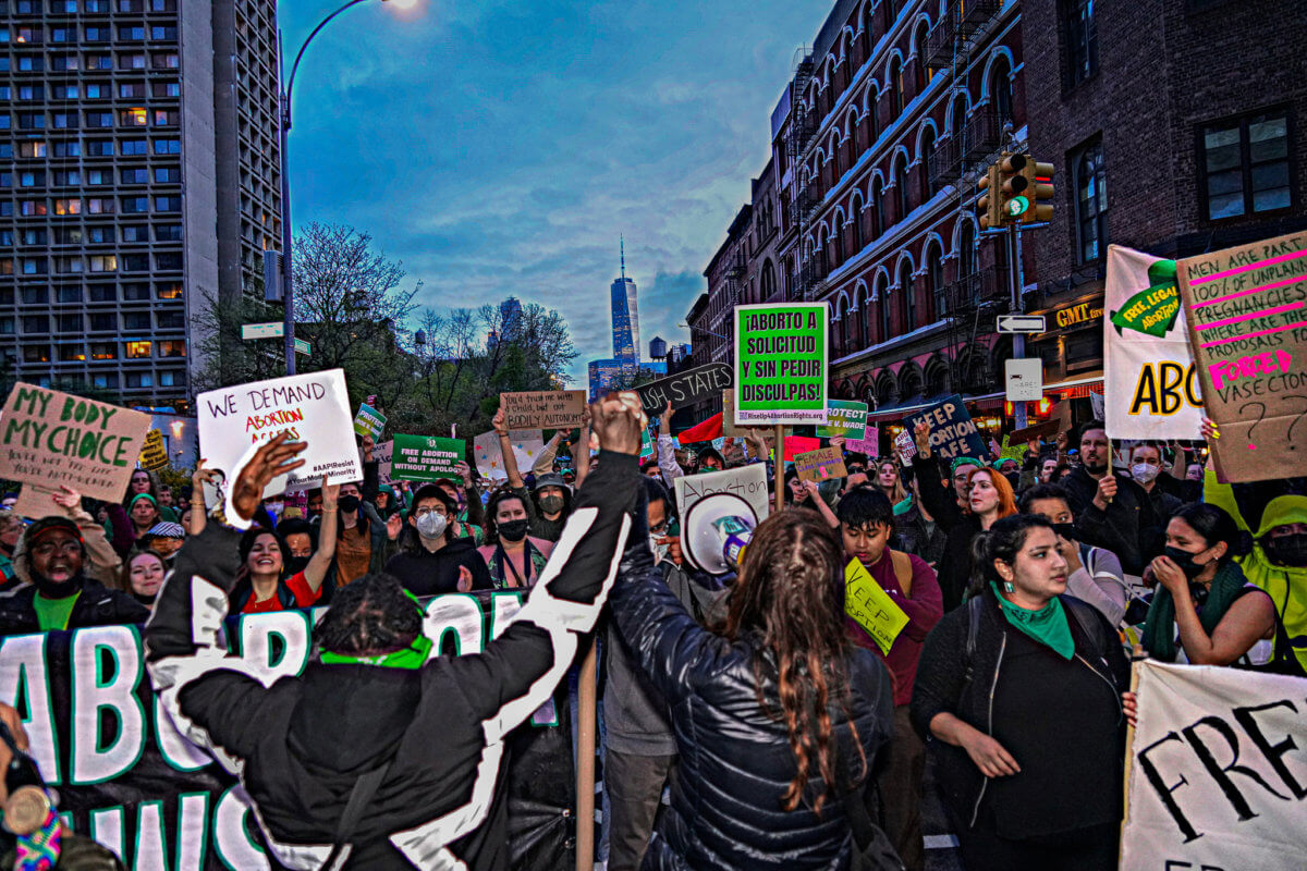 New Yorkers march through Lower Manhattan in protest of Roe v. Wade potential overturn 17