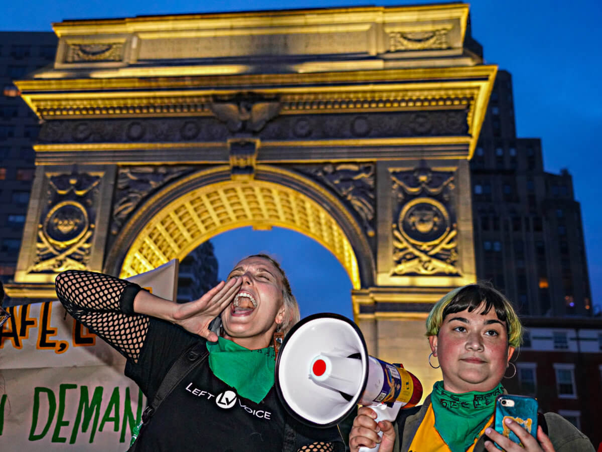 New Yorkers march through Lower Manhattan in protest of Roe v. Wade potential overturn 20
