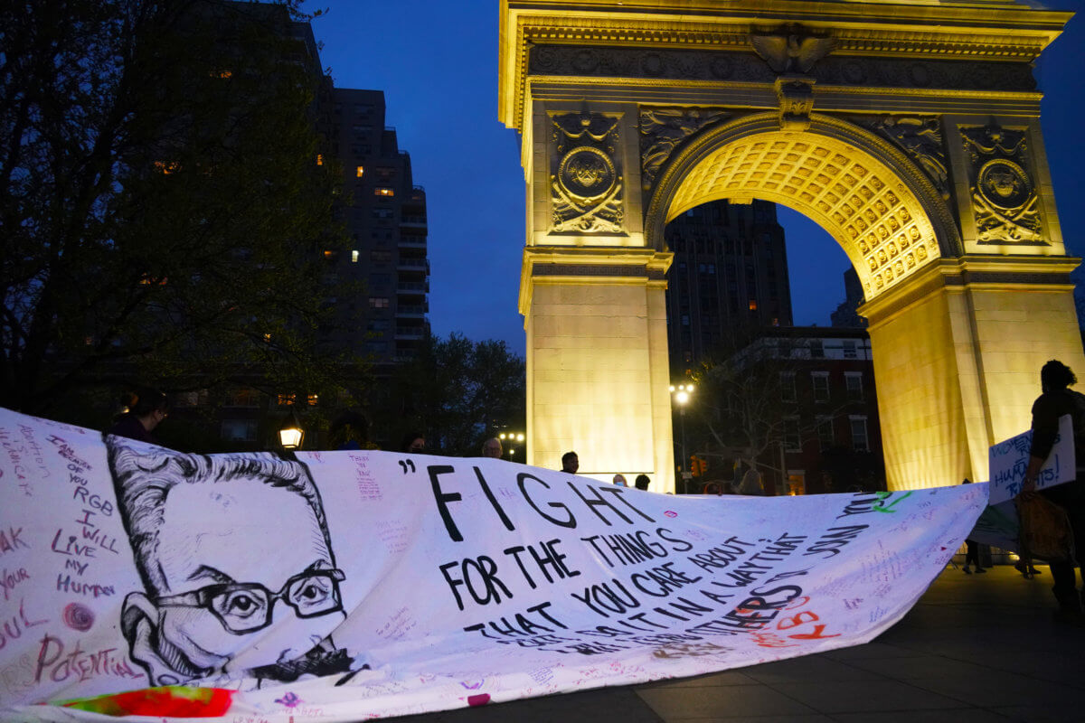 New Yorkers march through Lower Manhattan in protest of Roe v. Wade potential overturn 22