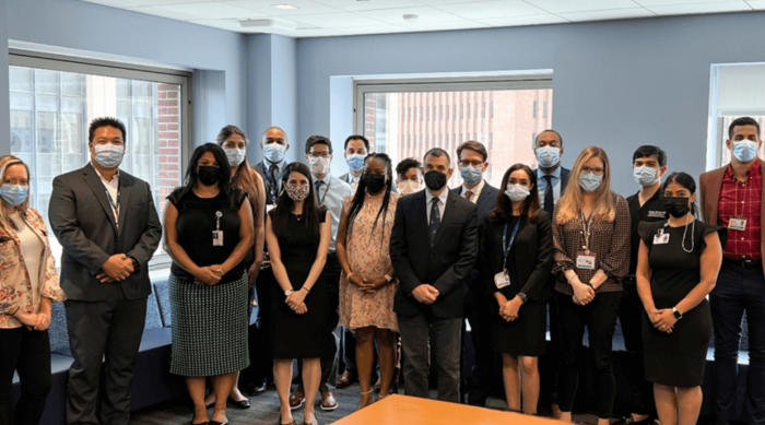 The 2022 Doctors Across New York award recipients with Dr. Mitchell Katz and Dr. Eric Wei.