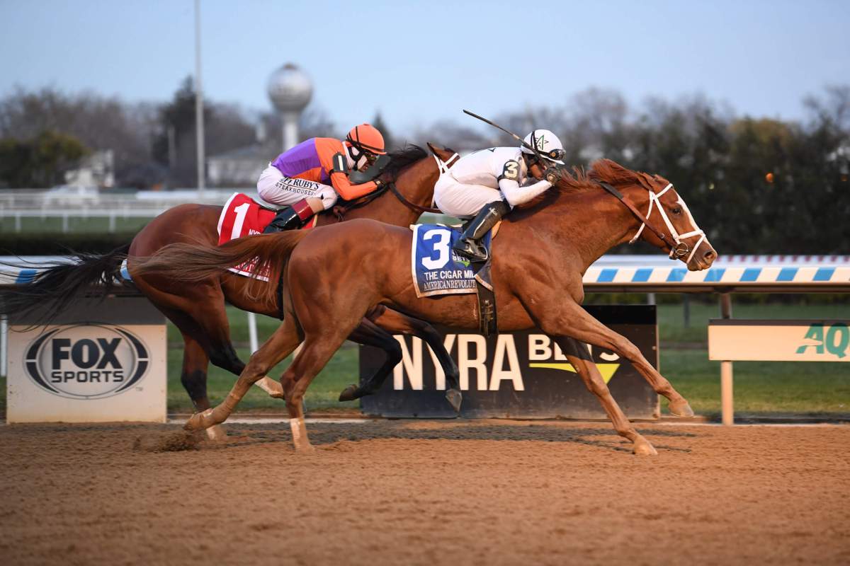 Aqueduct Racetrack's 2021 Cigar Mile, won by Americanrevolution