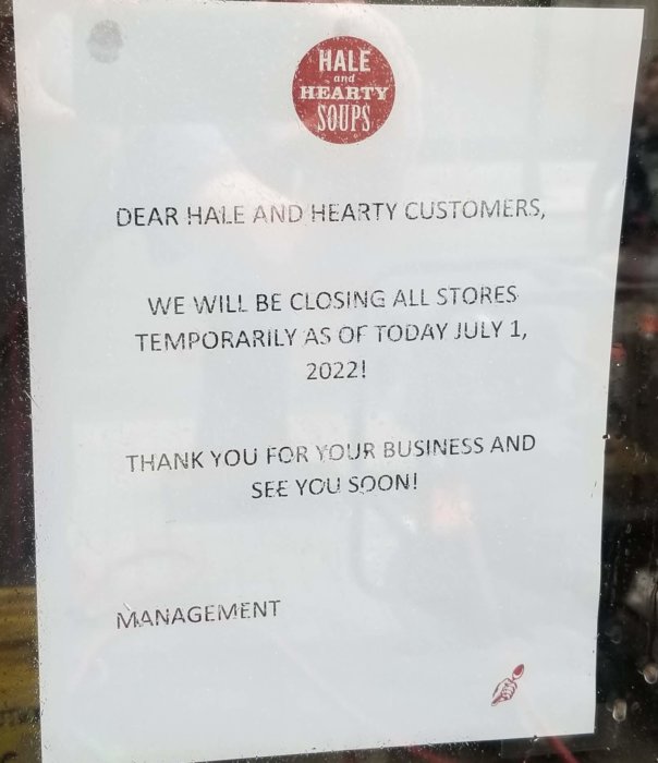 No soup for you! Lunchtime mainstay Hale & Hearty suddenly shutters NYC stores 3