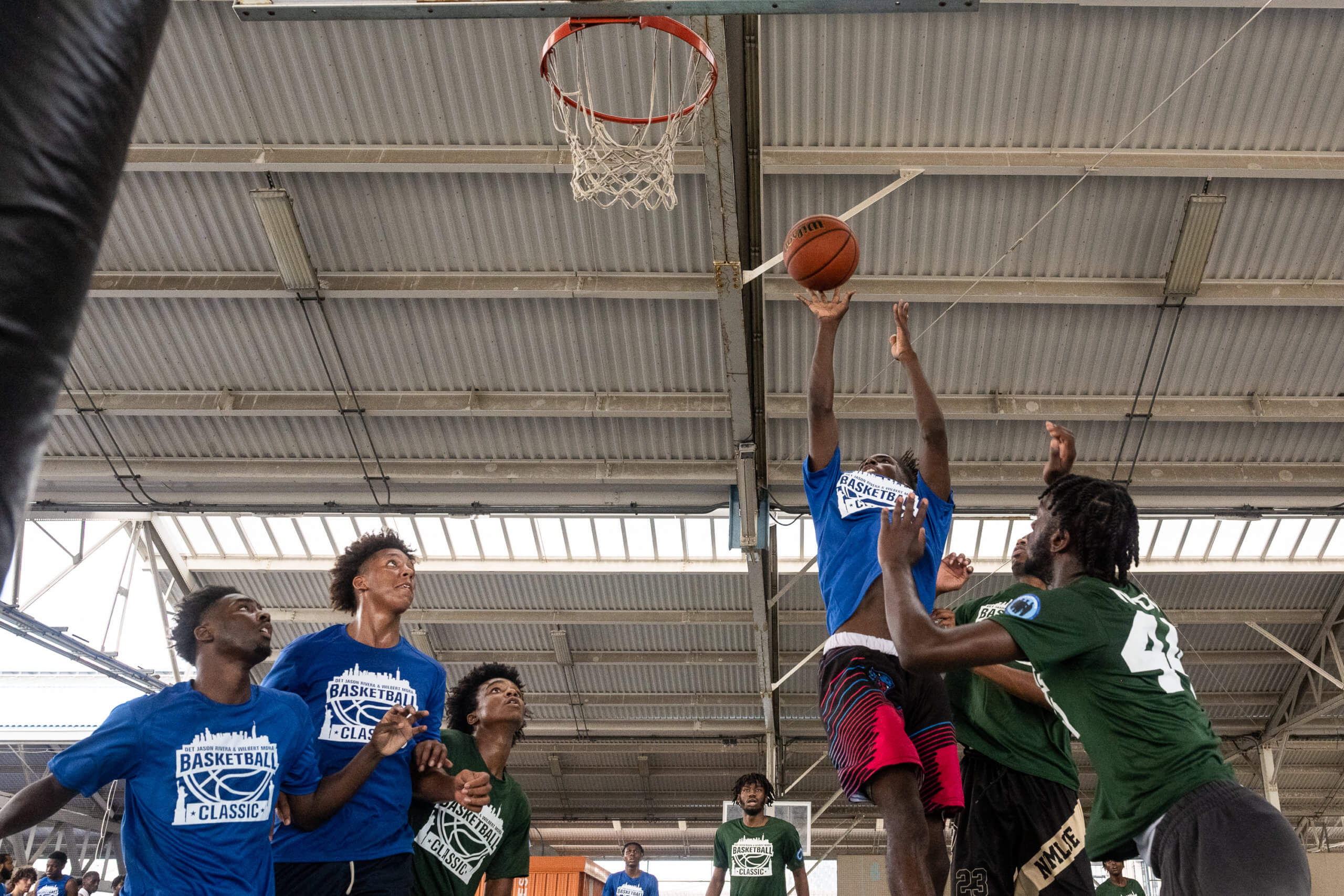 NYPD Blue Chips players compete in the 1st Annual Detectives Jason River
