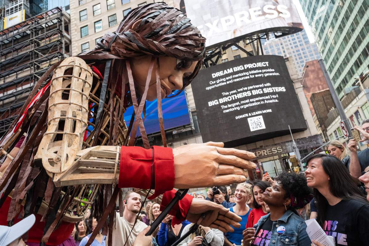 Little Amal comes to Times Square