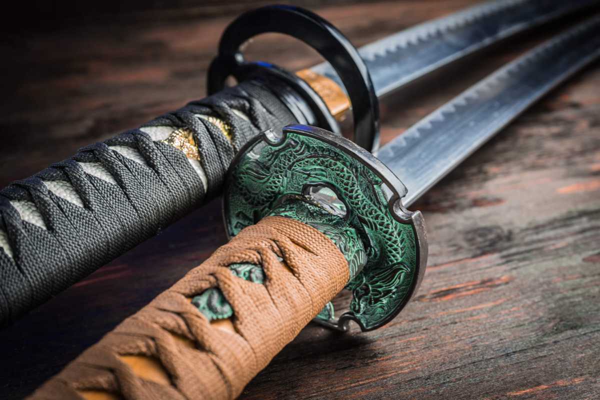 Sword of the samurai. Medieval Japanese weapons.