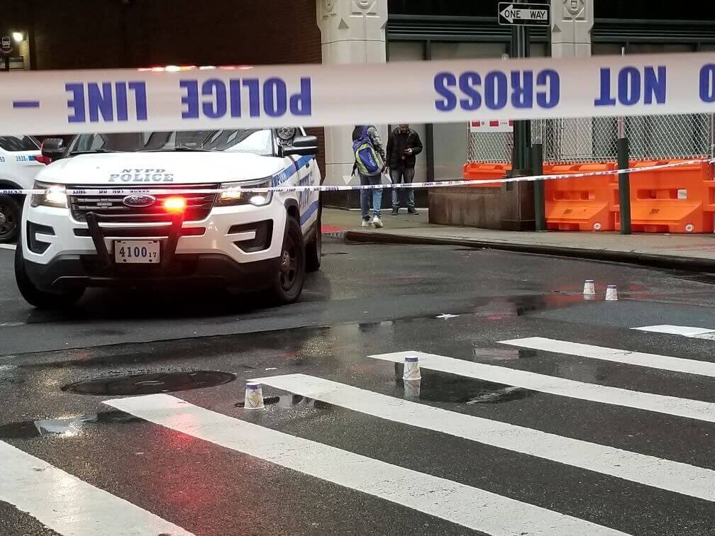 scene of a shooting in Downtown Brooklyn