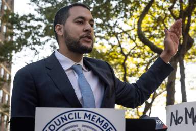 City Council Member Christopher Marte announces suit to stop mega development