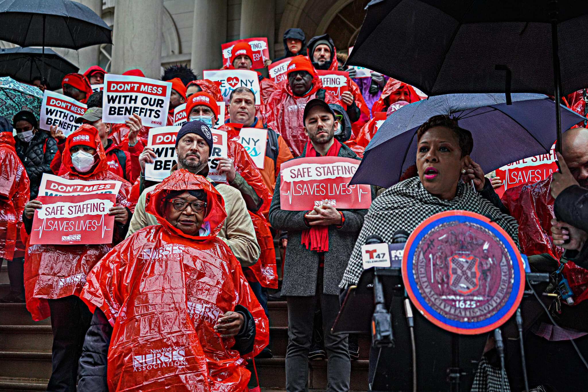 Plight of short nurse staffing continues, NYSNA rallies outside of City Hall 6