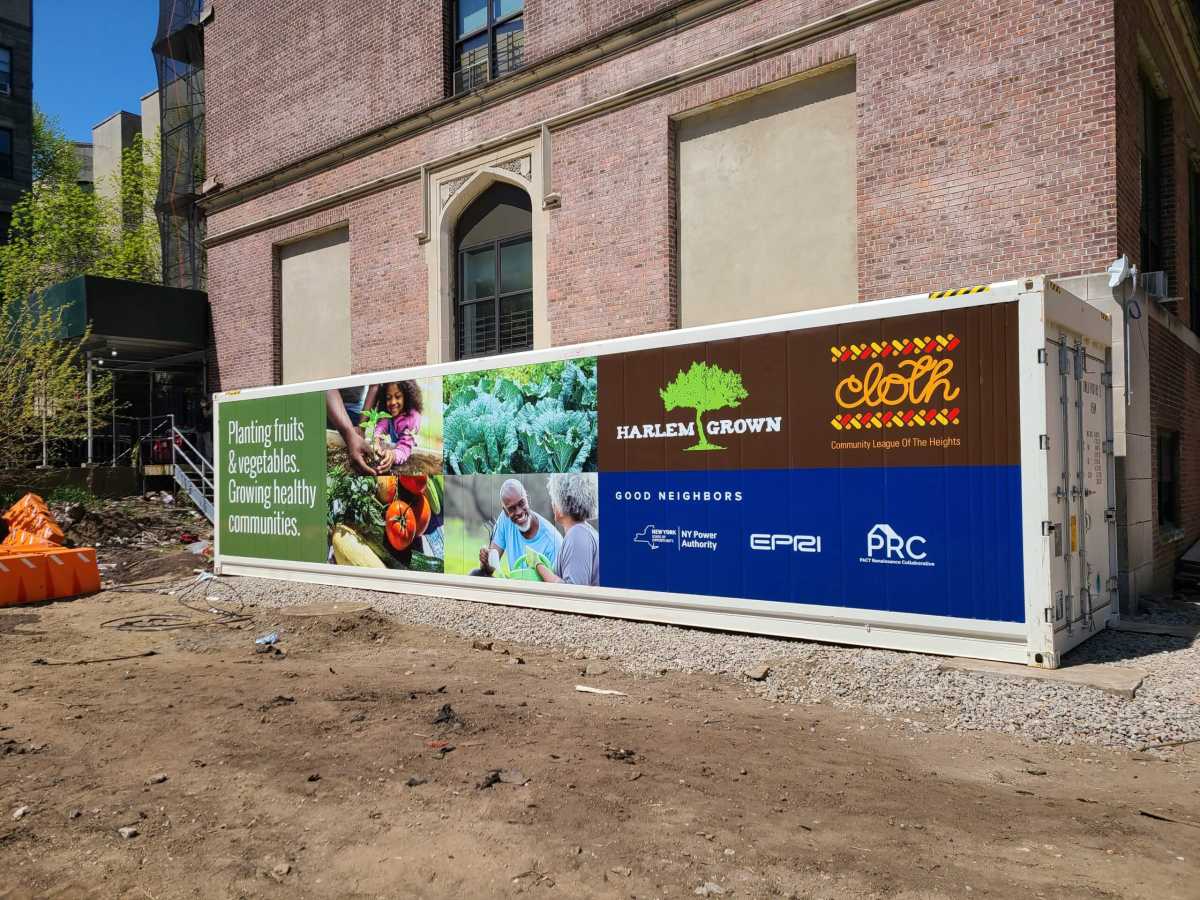 indoor farming pilot program pod in Harlem