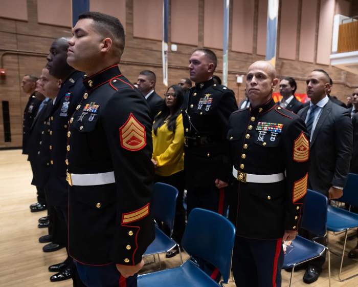 NYPD salutes the Marines