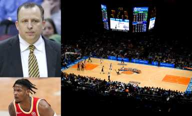 Head coach Tom Thibodeau (top left) benched Knicks' Cam Reddish (bottom left) amid declining production from the forward.
