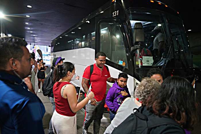 Migrants arrive at Port Authority bus terminal