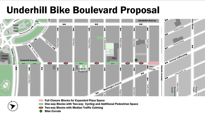 New pedestrian plaza opens on Brooklyn's Underhill Ave Open Street 5 Plaza's Map