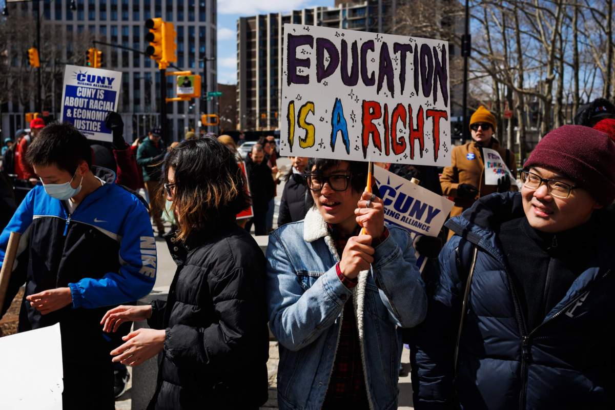 'Not a radical idea': Students, staff, supporters march over Brooklyn Bridge for CUNY funding 13 Supporters of CUNY called for fair funding at a rally outside Brooklyn Borough Hall.