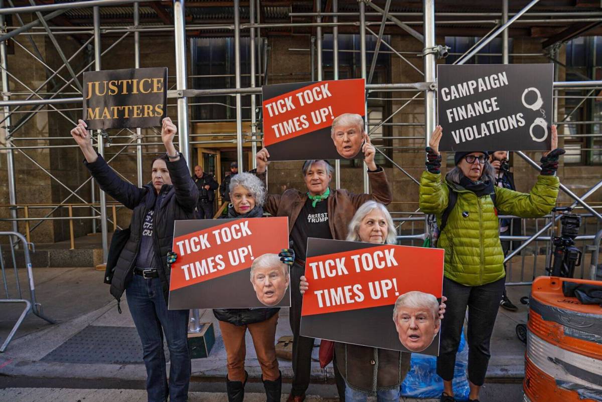 Anti-Trump protesters in Manhattan