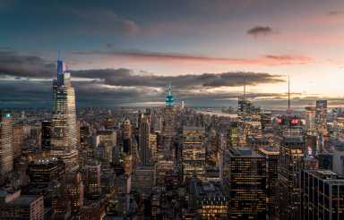 Blue hour after the sunset of Manhattan