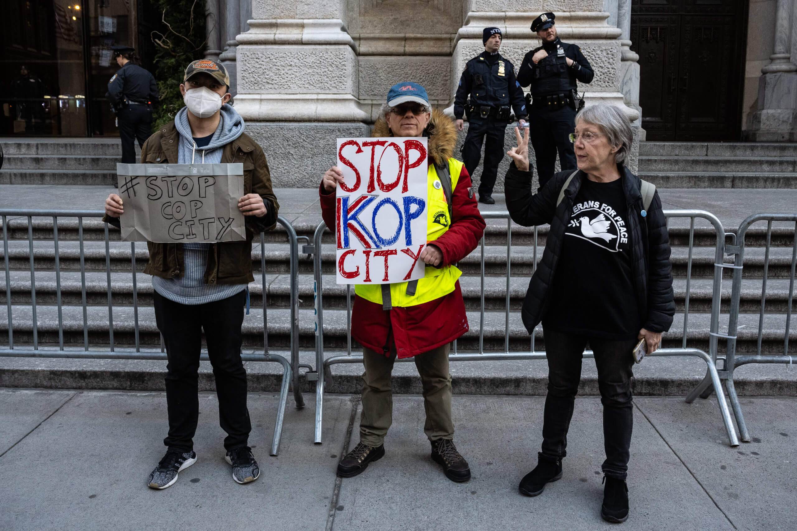 A diverse group of protestors