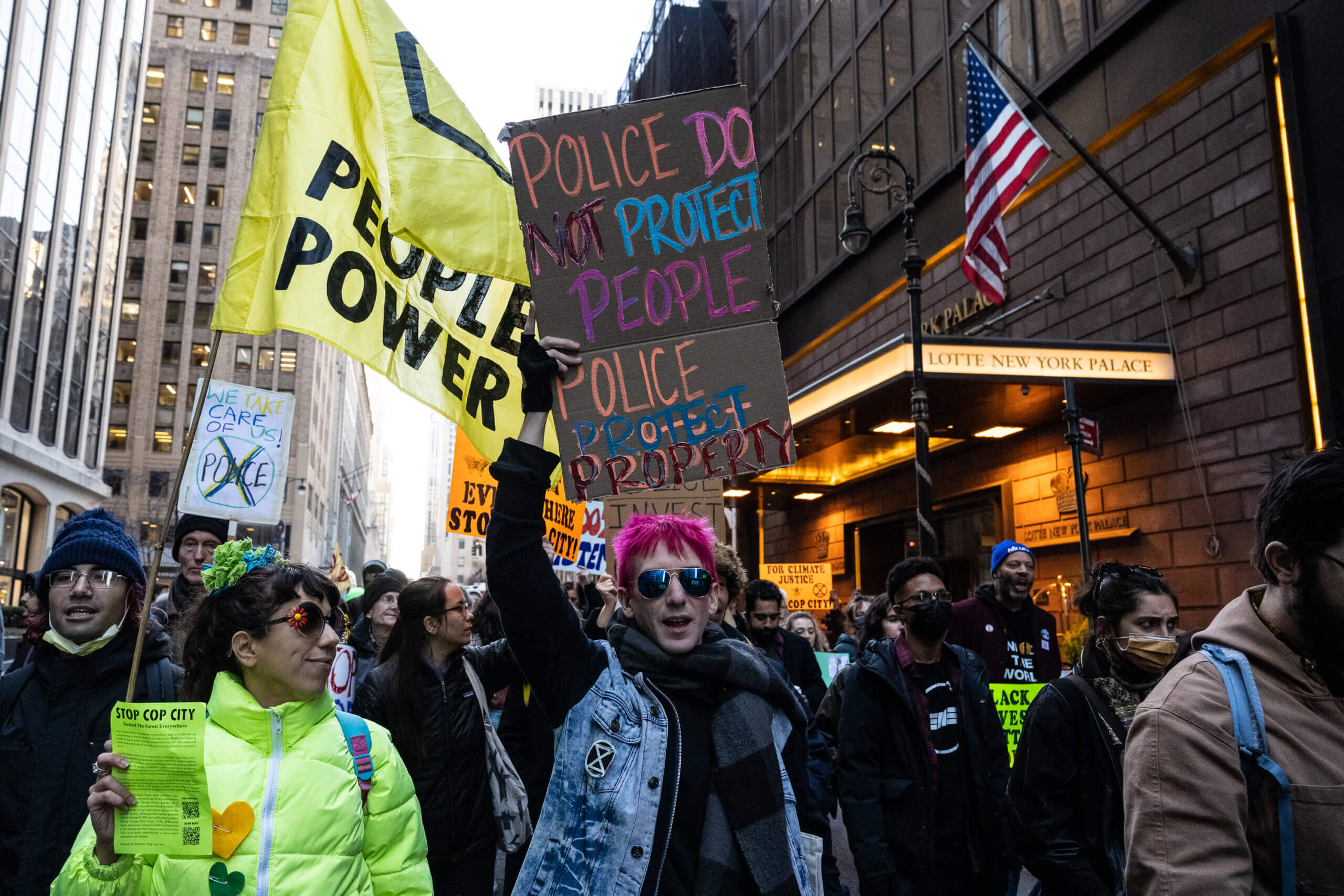 A diverse group of protestors
