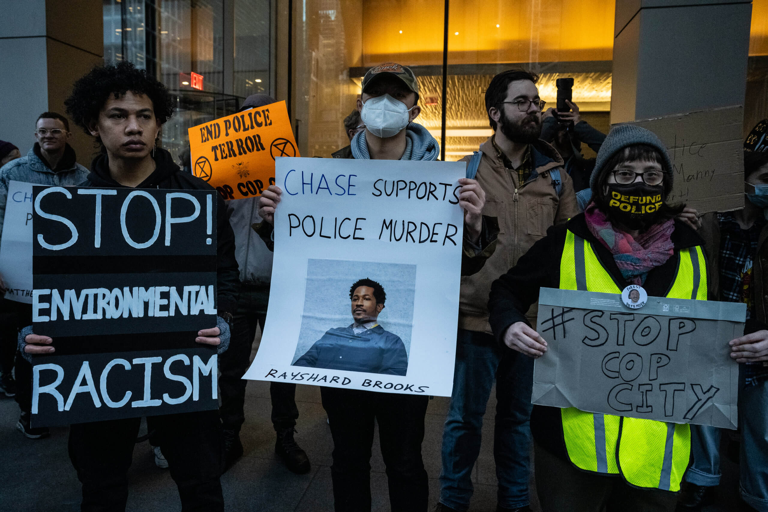 A diverse group of protestors