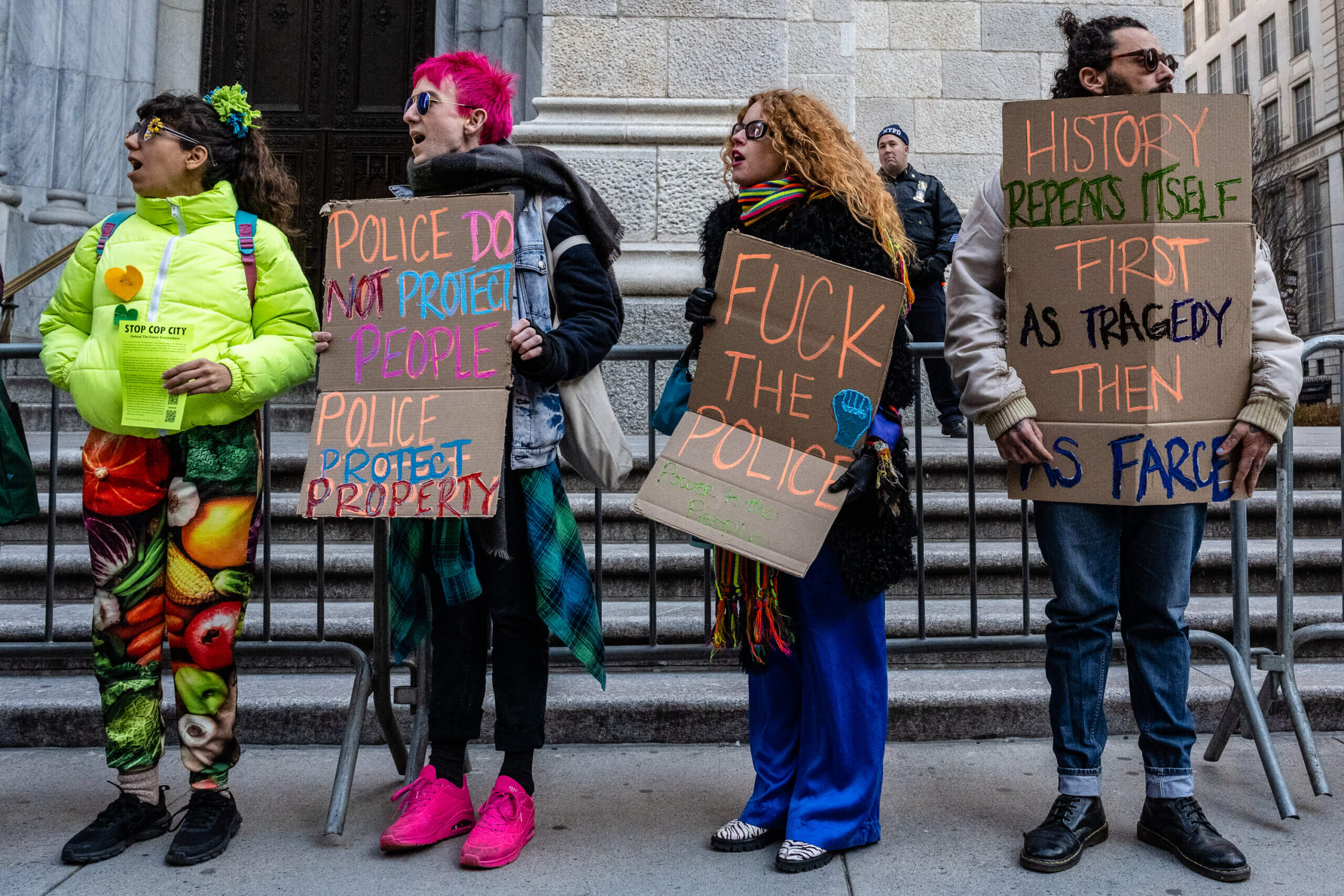 A diverse group of protestors