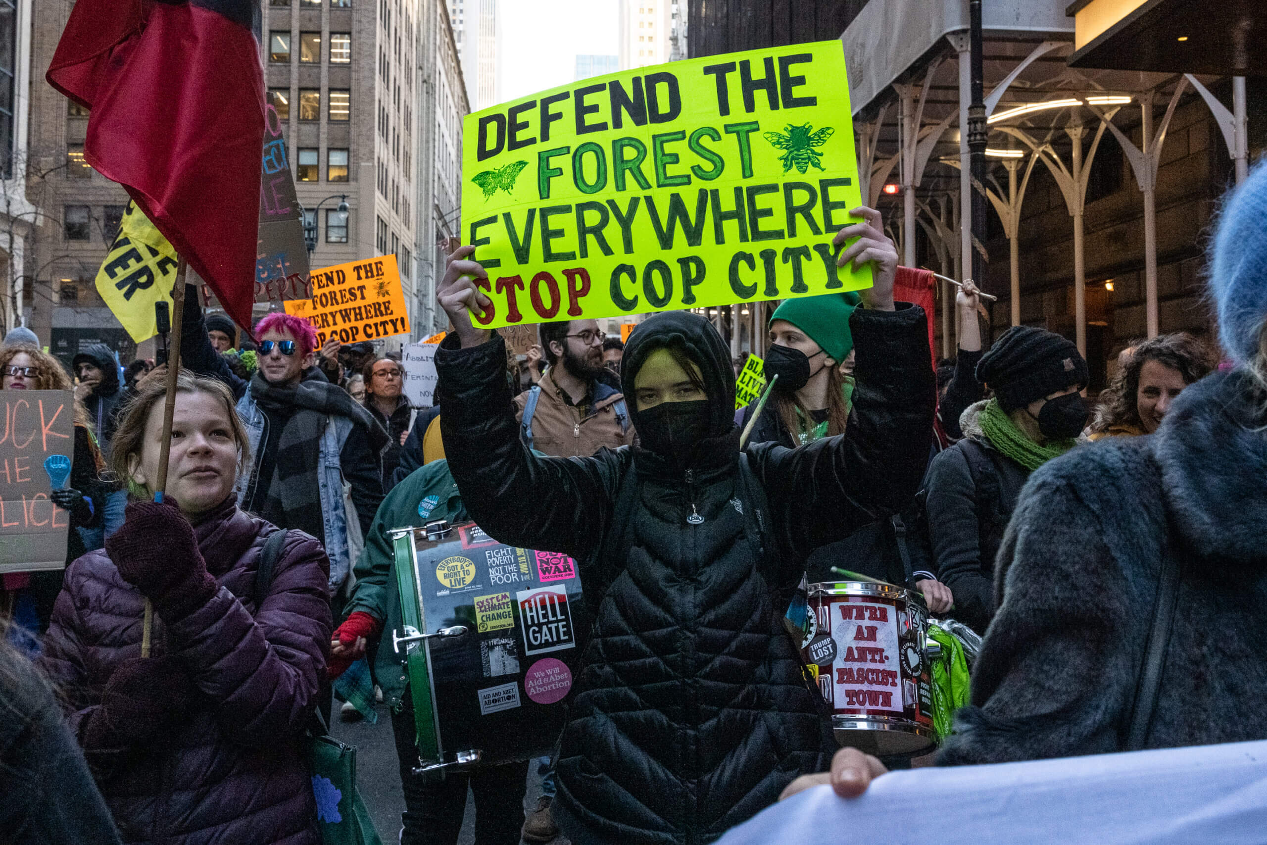 A diverse group of protestors