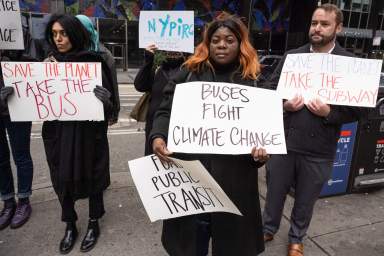 Climate activists demand more subway and bus service from the MTA